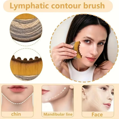 Lymphatic Contour Face Brush Lymphatic Drainage Reduce Puffiness Relief Fatigue Facial Massager Face Chin Skin Sculpting Tool